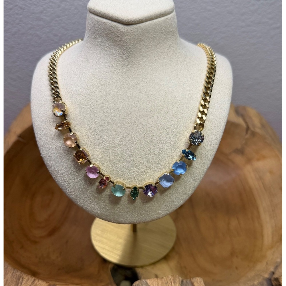 Tova Mini Riya Necklace in Fairy Dust Multicolor Crystal Statement Necklace New